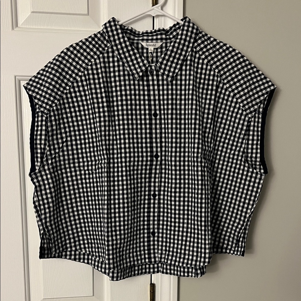 Splendid Women’s Gabrielle Gingham Button Up Shirt (Size L)
